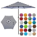 Blissun 7.5 ft Patio Umbrella, Yard Umbrella, Outdoor Market Umbrella with Push Button Tilt Crank (Black&White)