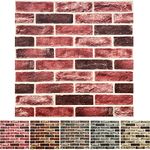 20-Pack 104 Sq.Ft 3D Wall Panels Peel and Stick 3D Faux Brick Wallpaper Peel and Stick Pink Brown Faux Stone Wall Panel Foam Brick Self-Adhesive 3D Wallpaper