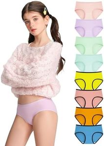 TIICHOO Girls Underwear for Teens Ages 8-16 Cotton Soft Girls Panties Pack of 8 (10-12 Years, Summer Macaron)