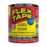 Flex Tape - Super Strong Waterproof Tape Works Underwater; Patch & Seal Indoor & Outdoor Projects; Instantly Stop Leaks with its Flexible, Thick Rubberized Adhesive Backing; Great for Home Repairs, Plumbing, Outdoor Gear, Marine & Water Sports, DIY Projects, Automotive Fixes, & More, BLACK, 4 in x 5 ft (10.2 cm x 1.52 m)