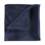 WLLHYF Silk Pocket Squares for Men Handkerchiefs Solid Color 13.7x 13.7 Inches Soft Prefolded Pocket Square White Handkerchiefs Men Suit Accessories for Wedding Party(Navy Blue