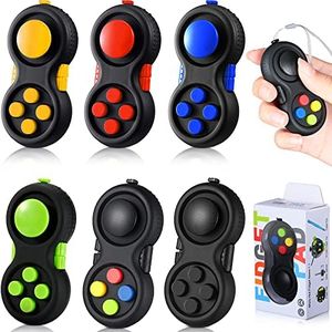 Skylety 6 Pieces Cam Fidget Pad Controller Relieve Fidget Toy Anxiety Teen Handheld Mini Handheld Fidget Cube Pad Fidget Controller Stress Reducer for Teens and Adult Relieve Stress (Mixed Colors)