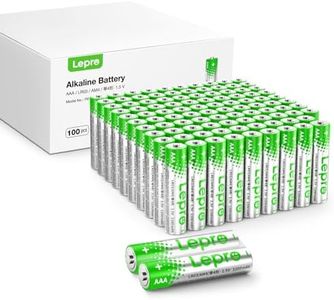Lepro AAA Batteries 100 Count, Triple A Alkaline Batteries with Ultra Long-Lasting Power, 1.5 Volt 1200mAh LR03, Holds Power Up to 5 Years, Leak-Proof, Corrosion-Resistant, Ideal for Everyday Devices