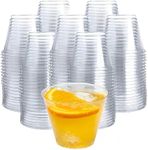 200 Clear Plastic Cups - 9 Ounce | Hard Disposable Cups | Plastic Wine Cups | Plastic Cocktail Glasses | Plastic Drinking Cups | Plastic Party Punch Cups | Bulk Party Cups | Wedding Tumblers
