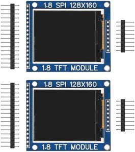 2-Pack 1.8-Inch ST7735R SPI 128 * 160 TFT LCD Display Module with PCB
