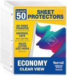 Samsill Sheet Protectors, 8.5x11 Inch Page Protectors for 3 Ring Binder, Standard Weight, Clear Protector, Letter Size, Top Loading, Acid Free, 50 Pack