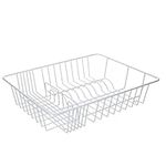 KitchenCraft Dish Drying Rack, Anti Rust, BPA Free Plastic Coated Metal, 45 x 37 cm, White