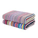 Cloth Fusion 100% Cotton 500 GSM Bath Towels | Extra Soft & Absorbent Large Size Towels for Bathing | Set of 2 (Multi)