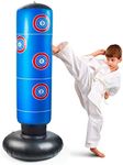 Kids Boxing Bag Free Standing 160cm Inflatable Punch Bag for Kids Free Standing Boxing Bag for Practicing Karate, Taekwondo,De-Stress Boxing Bag for Boy/Girl