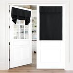 NICETOWN Black French Door Curtains for Door Window, Blackout Privacy Door Window Covering Thermal Insulated Door Blind, Small Window Shade Room Darkening for Glass Door/Patio, 26 x 40 Inches, 1 Piece