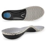 riemot Plantar Fasciitis Orthotics Insoles for Men High Arch Support Breathable Flat Feet Foot Pain Relieve Sole for Work Boots Heavy Duty Shoes Inserts Grey US 9/ EU 42