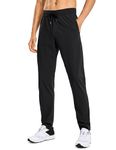 CRZ YOGA Men's Lightweight Joggers Slim Fit Sports Hiking Travel Pants with Pockets - 30 Inches Black XL