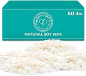 Hearts & Crafts Soy Wax for Candle Making - 50lbs Soy Wax - 2 Metal Centering Devices, 50lbs Soy Wax Flakes - Candle Wax and Candle Making Wax Supplies Kit (Candle Wicks Not Included)