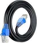 MutecPower 10m CAT6 Outdoor waterproof Direct Burial Ethernet Network Cable - UTP - CCA - 550 Mhz - Black 10 meter with Cable Ties