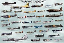 Laminated World War II Military Aircraft Educational Chart Poster Print 24x36