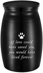 abooxiu 3 Inches Small Keepsake Urn for Pet Dog Ashes Aluminum Mini Cremation Urns for Dog Cat Memorial Ashes Urn for Sharing Fur Friend Ashes-Black