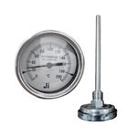 "Ji" Japsin Instrumentation Bimetal Dial Thermometer Temperature Gauge, 2 1/2" Dial, Range 0 to 200 Deg C, Direct Mounting Back Entry, 6" long Stem X 10 mm OD, 1/2" BSP (M) Connection, SS