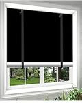 Aicoya Portable Temporary Blackout Blinds with Suction Cups 240x145cm and 16 Loop & Hook Tabs & Back to Back & 3M Loop & Hook, No Drilling, Scalable Blinds