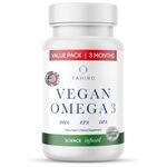 TAHIRO Vegan Omega-3 Softgels. Serving Size 1000mg Includes DPA, DHA & EPA Plant Based Supplement. Nutrients for Men, Women, Kids, and Pregnant Women (180 Count)
