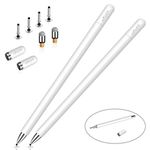 Mixoo Stylus Pens for iPad [2 Pack], Universal Touch Screens Tablet Pen iPad Pencil with Magnetic Disc for Apple/iPhone/iPad Pro/Mini/Air/Android/Microsoft Surface and All Touchscreen Devices,White