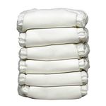 Charlie Banana Baby 2-in-1 Reusable Fleece Cloth Diapering System, Reusable and Washable, 6 Diapers and 12 Inserts, One Size, All White Snow Pack