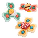 Kidology Silicone Suction Cup Flower Spinning Bath Toy for Infants and Toddler, Sensory Fidget Bath Toys for Kids Learning Toys for Boys & Girls