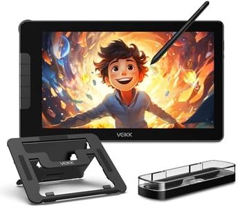 Grafiktablett mit Display mit 16384 Ebenen VEIKK Studio 16, 15,6 Zoll Drawing Tablet mit Display hatTilt-Funktion und 5 Drucktasten+1 Touch-Leiste,kompatibel mit Windows Mac-Ideal für Fernunterricht