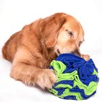 For the love of Dog Sniffer Ball - Fun and challenging Puzzle Toy for Dogs, sniff and Snack Snuffle Ball (Large, Blue-Green)