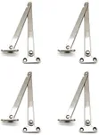 Chest Hinges and Lid Support,4-Pack,Susenya Lid Stay Hinge 12"Lid Stay Iron Silver with Screws