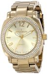 Peugeot Women's Boyfriend Oversized Watch with Swarovski Crystal Studded Bezel and Metal Link Bracelet, Gold, L, Modern