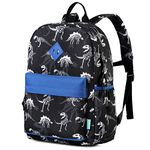 Kids Backpack, VONXURY Lightweight Cute School Backpack for Toddler Black Dinosaur Preschool Backpack Bookbag with Front Chest Buckle