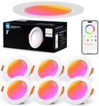 VARICART Smart LED Downlights for Ceiling Alexa, 7W Bluetooth RGB Colour Changing Spot Lights, Dimmable Recessed Ceiling Lights Daylight White 5000K, APP Control for Living Room Bedroom, 6 Pcs