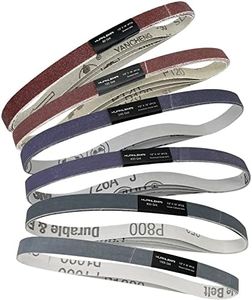 24 Pcs 1/2 Inch x 18 Inch Sanding Belts Set, 4 Each of 80 120 240 400 800 1000 Grits, Replacement Belts for Air/Electirc Belt Sander, Best for Woodworking, Plastics, Fiberglass and Metal Polishing