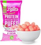 Better Than Good Snacks Sweet Keto, Gluten-Free Strawberries & Cream Protein Puffs (0.88 Ounce (Pack of 4)