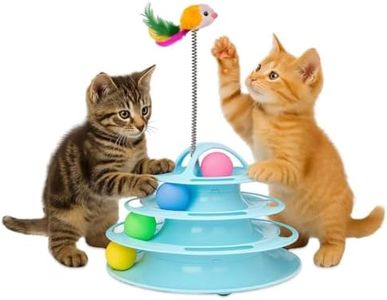 Mobiclinic® Pets, Jouet interactif pour Chat, Catplay, Stimulation sensorielle, 4 Niveaux, Balles, Facile à Monter, 12x24x16, 5 cm, Tour Interactive, Antidérapant, Design Attrayant