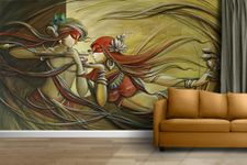 INFINITY INTERIORS 3D Wallpaper Radha Krishna Hd Print Wall Painting Poster Picture Wall Sticker for Living Room, Bedroom, Home Decor, PVC Vinyl, Muticolor, Pack of 1
