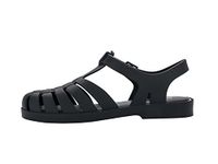 Melissa Possession Jelly Sandal for Women - The Original Jelly Shoe, Fisherman's Sandal with Adjustable Strap and Side Buckle, Matte Black, 9