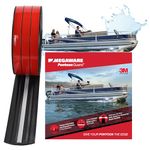 Megaware Keelguard Pontoon Guard - Protects Exposed Areas of Your Pontoon from Dents and Scrapes - 3M Reflective Strip - Boat Tube and Log Bumper Guard - 32 Ft Kit - Pontoons Up to 21 Ft (Black)