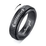 YUOTO Customized Spinning Fidget Rings for Men Custom Text.Personalized Engraved Spinneer Ring for Women.Stainless Steel Customized Promise Rings for Couples.Spinning Jewelry Gift for Him And Her Set,