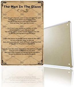 Generic The Man In The Glass Poem Metal Sign Inspirational Wall Decor Inspirational Wall Art For Men Office Home Bedroom Bar Cafe Room Art Wall Decoration Plaque Poster 12 X 8 Inch