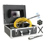 Sewer Camera, Sewer Camera With 7inch Monitor 22MM 20M/40M/50M 512HZ Transmitter Pipe Locator Inspection Video With Auto Balance SelfLeveling(50m)
