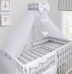 Kids Bed Canopy Drape Mosquito Net with Holder to Fit Cot and Baby Crib Bed Tent for Children Baby Dome Nursery Curtains for Children Bedroom (Elephants Grey)