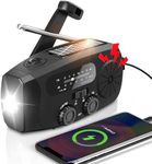 Wind Up Radio UK 2000mAh hand crank radio with AM/FM, Emergency Radio with Flashlight & SOS Alarm, solar radio for Camping, emergency survival kit (Black)