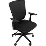 Tatuo Office Chair Seat Cover with Armrest and Backrest Cover, Stretchable Desk Chair Cover Elastic Universal Rotating Computer Chair Protector (Black,1 Set)