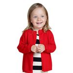Kids Baby Knitted Solid Cardigan Uniform School-wear Button Down Sweaters Jumper Long Sleeve Tops (12-18 Months, Red)