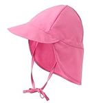 PythJooh Baby Sun Hat Kids Outdoors UPF 50+ Sun Protection Hats Girls Boys Breathable Quick-Dry Adjustable Flap Caps for 0-5Years Pink