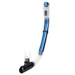 One Way Purge Valve, Diving Dry Snorkel with Comfortable Mouthpiece Snorkeling Gear Freediving Equipment Swimming Pool Training Breathing Tube (Blue)