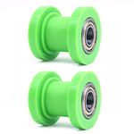 ANCLLO 2pcs Universal Pulley Tensioner Chain Roller, 10mm Chain Roller Slider Guide Pulley Nylon Guide Pulley Heavy Duty Bearings Tensioner Wheel Guide for Motorcycle Pit Dirt Mini Bike Atv(green)