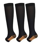 3Pairs Open Toe Toeless Compression