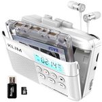 KLIM K7 Cassette Tape Player + Cassette to MP3 Converter + Portable Walkman Cassette Player + Tape Recorder with Built-in Microphone & Speaker + Rechargeable Battery + Earphones + 16GB SD Card